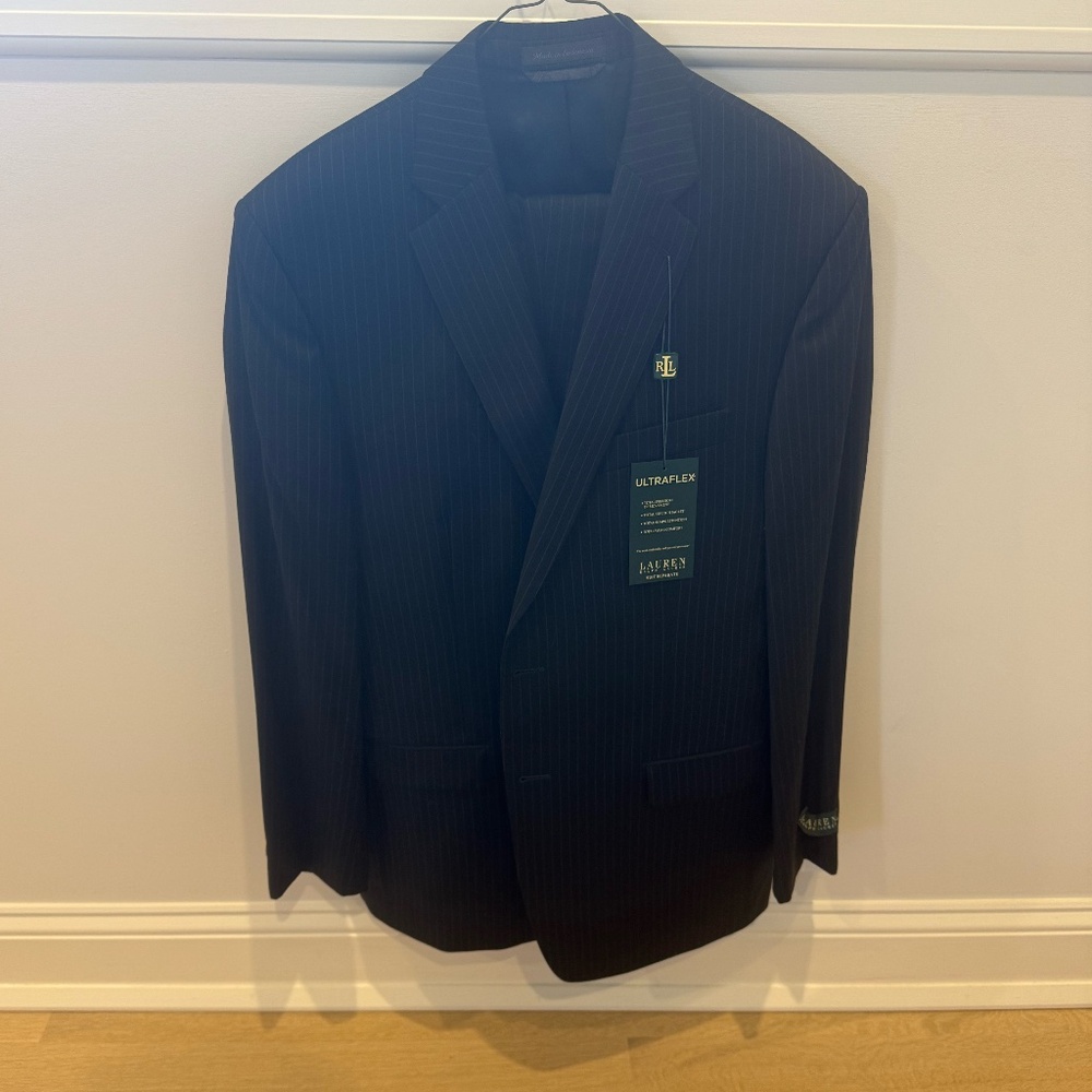 Ralph Lauren Wool Suit-Black Size 40R, NWT
